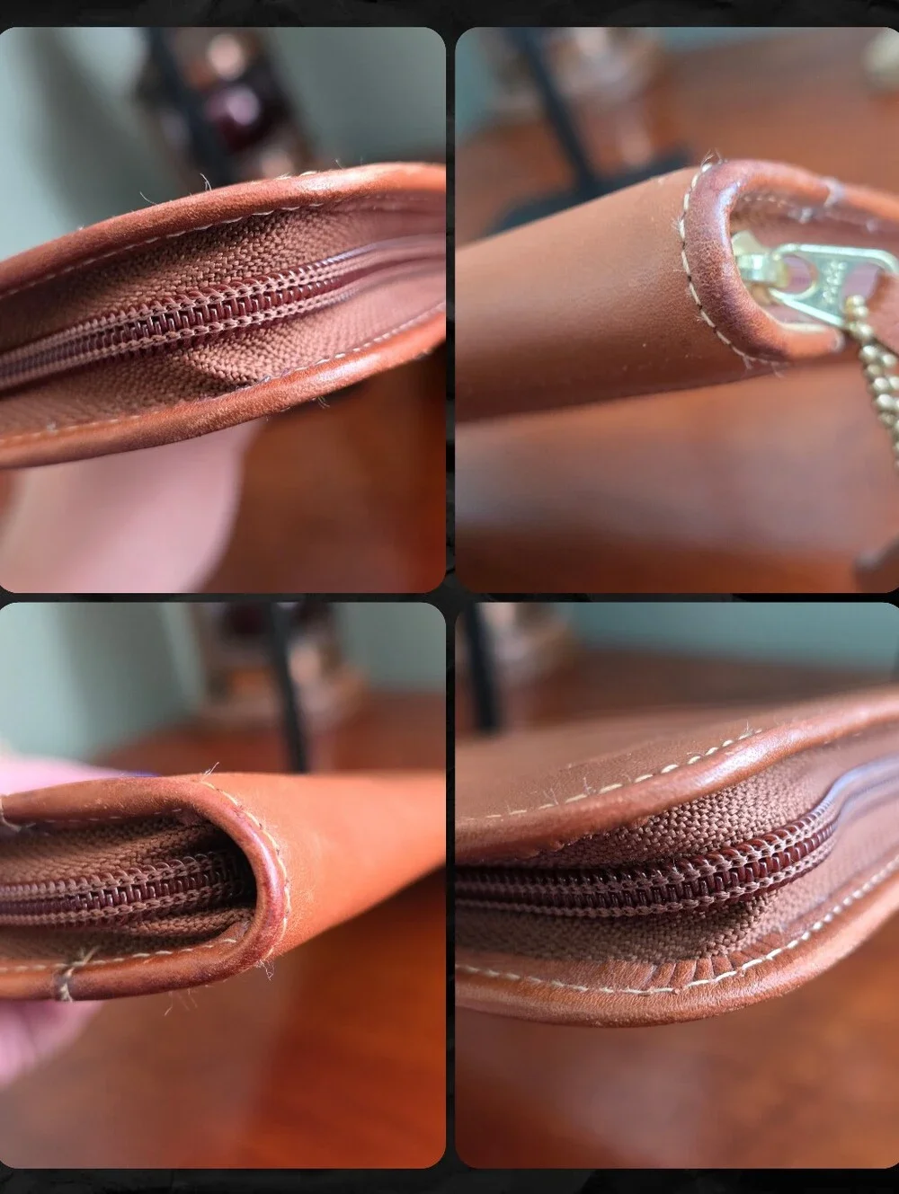 Coach Vintage British Tan Leather Tie Case Travel Organizer Hangtag USA
